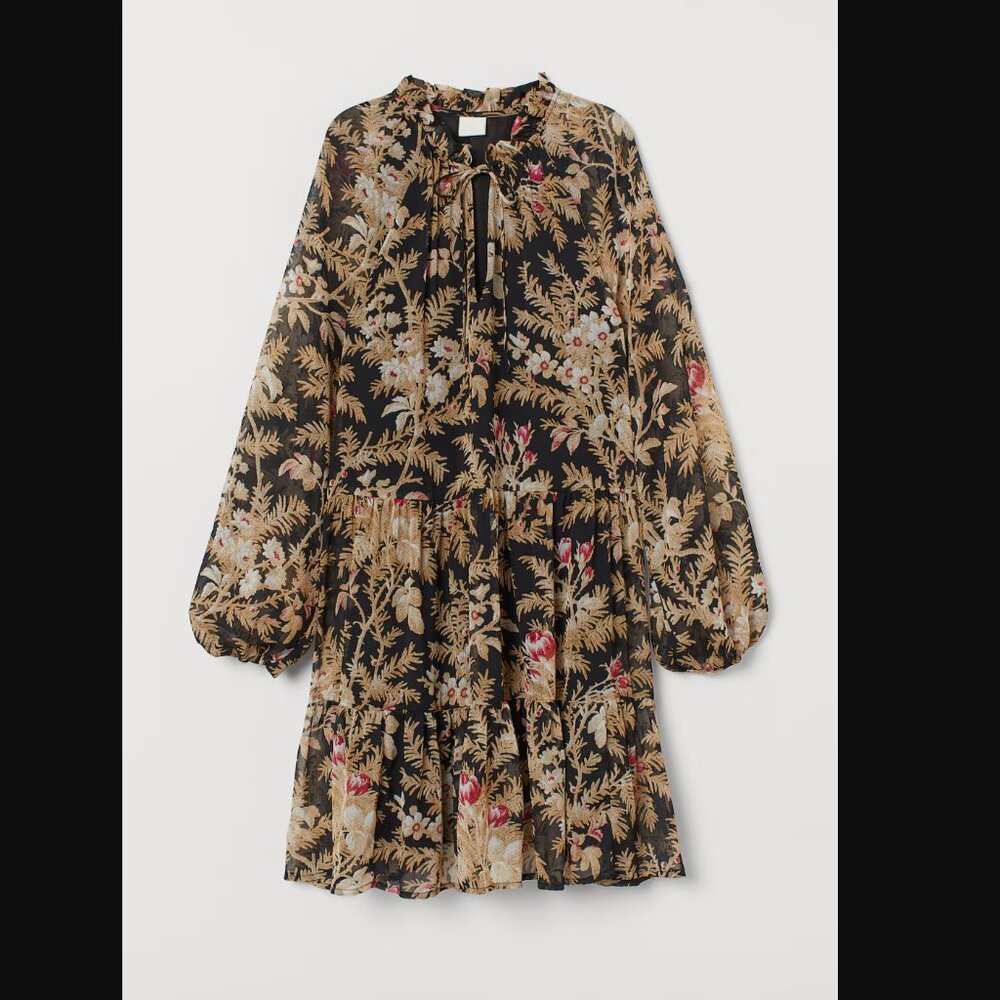 H&M Chiffon dress - black/floral